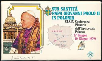 1979 II. János Pál pápa lengyelországi utazása 4 vatikáni és 6 lengyel alkalmi boríték tokban