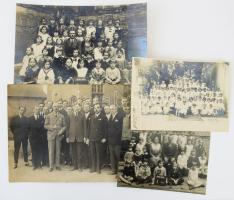 cca 1930 3 darab táblafotó + egy csoportkép, 16x22 cm