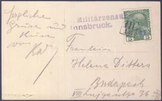 ca 1915 Képeslap innsbrucki némabélyegzővel / Postcard with cancellation III/16 (Innsbruck)