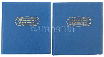 Két darab LINDNER "Historische Banknoten" előnyomott album bankjegyek számára, 62 és 69 lappal, újszerű állapotban