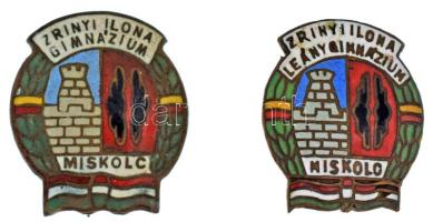 1957. "Zrínyi Ilona Leánygimnázium Miskolc" zománcozott iskolajelvény + ~1964. "Zrínyi Ilona Gimnázium Miskolc" zománcozott iskolajelvény T:XF