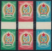 1949 Alkotmány I. vízjel nélküli sor ívközéprészes párokban (8.000)