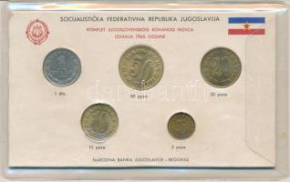 Jugoszlávia 1965. 5p-1D (5xklf) forgalmi sor T:UNC Yugoslavia 1965. 5 Para - 1 Dinar (5xdiff) coin set C:UNC