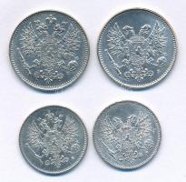 Finnország 1911-1917. 50p Ag (2xklf) + 1916-1917. 25p Ag (2x) T:AU Finland 1911-1917. 50p Ag (2xdiff...