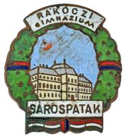 1950-1960. "Rákóczi Gimnázium - Sárospatak" zománcozott bronz iskolajelvény (32x36mm) T:VF zománchiba