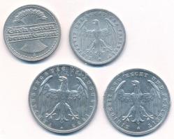 Németország / Weimari Köztársaság 1921J 50pf Al + 1922A 3M Al + 1923A 200M Al + 1923A 500M Al T:AU,X...