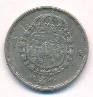 Svédország 1947TS 1Kr Ag "V. Gusztáv" T:VF Sweden 1947TS 1 Krona Ag "Gustaf V" C:VF Krause KM#814
