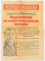 Népszabadság 1961. április 13-i száma, "Megkezdődött az ember űrutazásának korszaka" címlappal.