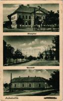 1951 Szabadszállás, Községháza, utcarészlet, leventeotthon (EB)