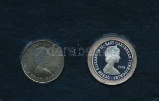 Kelet-karibi államok 1981. 10$ (2xklf) Ag + Cu-Ni "Királyi esküvő" érmepár műanyag tokban,...