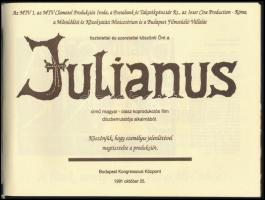 1991 Koltay Gergely: Julianus c. film prospektusa a bemutatóról. 28 p + Raf Valhone dedikációja