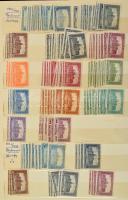 Magyar rendező az 1916-1924 közötti időszakból, közte 3-as lyukasztásos bélyegek is, 8 lapos közepes...