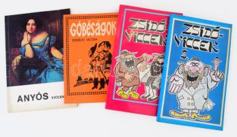 Vegyes vicckönyv tétel, 4 db.