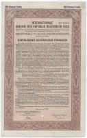 Ausztria 1930. "Az Osztrák Köztársaság Nemzetközi Szövetségi Kölcsöne" 7%-os kötvénye 200S...