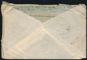 1919 Ajánlott levél román bélyegekkel, Gyergyószentmiklós túlélő ragjeggyel csikszeredai cenzúrával ...