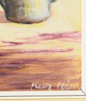 Kun Mária (1944-): Csendélet. Olaj, farost. Jelzett. Dekoratív fakeretben. 50x70 cm