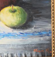 Kun Mária (1944-): Csendélet. Olaj, farost. Jelzett. Dekoratív fakeretben. 55x30 cm