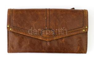 Női bőr pénztárca, 10,5x19 cm