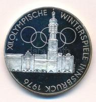Ausztria 1976. 100Sch Ag "Téli Olimpia Innsbruck" Hall-i verde T:PP patina Austria 1976. 100 Schilling "Winter Olympics Innsbruck / Building and Olympic logo" Hall Mint C:PP patina Krause KM#2927