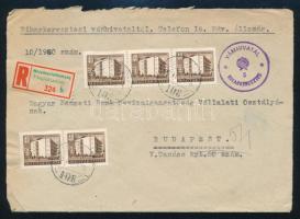 1960 Hivatalos levél ajánlott mozgóposta ragjeggyel Püspökladány - Budapest, ritka darab!