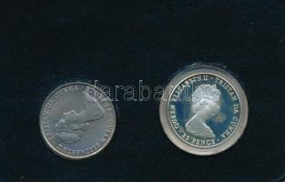 Tristan da Cunha 1981. 25p (2xklf) Ag + Cu-Ni "Királyi esküvő" érmepár műanyag tokban, ném...