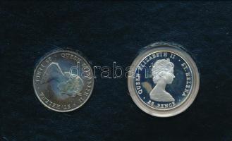 Szent Ilona-sziget 1981. 25p (2xklf) Ag + Cu-Ni "Királyi esküvő" érmepár műanyag tokban, n...