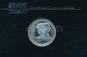 Turks- és Caicos-szigetek 1981. 10C Ag "Királyi esküvő" kapszulában, műanyag tokban, német nyelvű ismertetővel T:PP Turks and Caicos Islands 1981. 10 Crowns Ag "Royal Wedding" in capsule, in plastic and foil case, with German description C:PP Krause KM#53