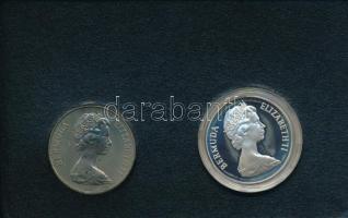 Bermuda 1981. 1$ (2xklf) Ag + Cu-Ni "Királyi esküvő" érmepár műanyag tokban, német nyelvű ...