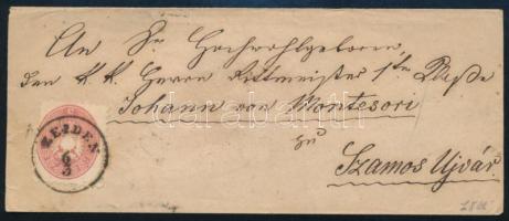 1866 5kr levélen "ZEIDEN" - Szamosújvár, 1866 5kr on cover "ZEIDEN" - Szamosújvár