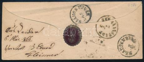 1866 5kr on cover "ZEIDEN" - Szamosújvár 1866 5kr levélen "ZEIDEN" - Szamosújvár