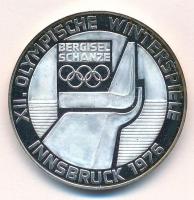 Ausztria 1976. 100Sch Ag "Innsbruck - XII. téli olimpia / Lesikló sánc" Hall-i verde T:PP patina Austria 1976. 100 Schilling Ag "Winter Olympics Innsbruck / Ski take-off ramp" Hall Mint C:PP patina Krause KM#2929