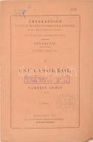 Vámbéry Ármin: A csuvasokról. Első kiadás. Bp., 1883, MTA. [Athenaeum ny.]. 50p. /Értekezések a nyelv- és széptudományok köréből. XI. kötet 5. szám./ Fűzve, kiadói papírborítóban. Intézményi bélyegzésekkel