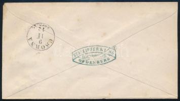 1872 5kr díjjegyes boríték Sopronból Csornára 1872 PS-cover