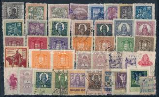 1914-1928 40 db illeték-, és forgalmi adóbélyeg stecklapon