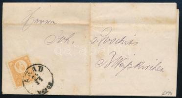 1874 2kr nyomtatványon "ARAD VÁROS" - Weisskirchen, 1874 2kr on printed matter "ARAD VÁROS" - Weisskirchen