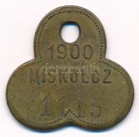 Miskolc 1900. "Miskolcz" Cu ebadójegy / kutyabárca, "1115" sorszámmal (30x30mm) T:XF