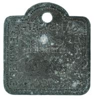 1934. "Borsod-Gömör-Kishont k.e.e. Vármegye" Zn ebadójegy / kutyabárca, "13552" ...