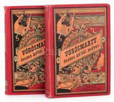 Vörösmarty összes költői művei. I-II. köt. Sajtó alá rendezte Gyulai Pál. Bp., én., Franklin, 1 t.+ 734 p.;751+1 p. Kiadói aranyozott, festett egészvászon-kötés, kopással, 1-1 firkával.