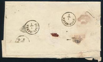 1856 2 x 9kr (1 stamp damaged) + remains of a 6kr stamp on a 2nd weight class registered cover,"...