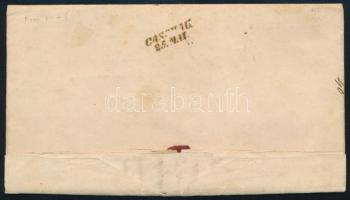 1856 3kr MP III érdekesen vágva irattári hajtással levélen "TÁLLYA" - Kassa 1856 3kr MP II...