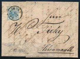 1855 9kr HP IIIb on cover "PRESSBURG" - Hohenmauth, 1855 9kr HP IIIb levélen "PRESSBURG" - Hohenmauth