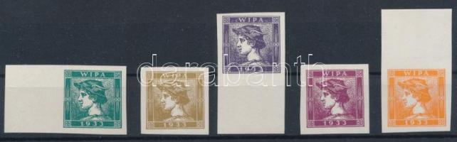 1851 Merkúr Hírlapbélyeg 5 klf. színű utánnyomat az 1933 évi WIPA bélyegkiállításra