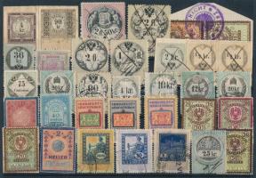 34 db régi osztrák és magyar okmánybélyeg
