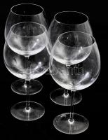 4 darabos boros pohár szett, hibátlan, m: 23,5 cm