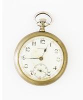 Langendorf zsebóra, fém tokkal, sérült számlappal, zsebóratartó tokkal, d: 48mm