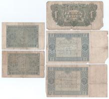 Lengyelország 1930. 5Zl (2x) + 1940. 20Zl (3x) + 1941. 1Zl (2x) + 1944. 1Zl T:VG, anyaghiány
Poland...