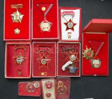 12db szocialista emlékérem, Kiváló dolgozó, Szocialista Brigád, többnyire eredeti díszdobozban! T:1,2