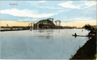 Gombos, Bogojeva, Bogojevo; Duna híd építkezés. Tippl Józsefné kiadása / bridge construction (EB)