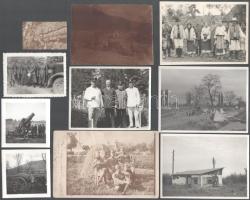 cca 1916-1945 Vegyes katonai fotó tétel, többségében hátoldalon feliratozva, 6,5×6,5 és 9×14 cm közötti méretekben