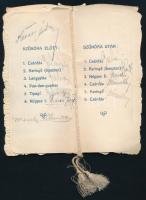 1910 Dombornyomott szecessziós táncrend az Uj Áruház megnyitója alkalmából, kis szakadással